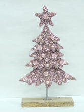 Dekorativt Juletræ med Glimmer – 29 cm Rose